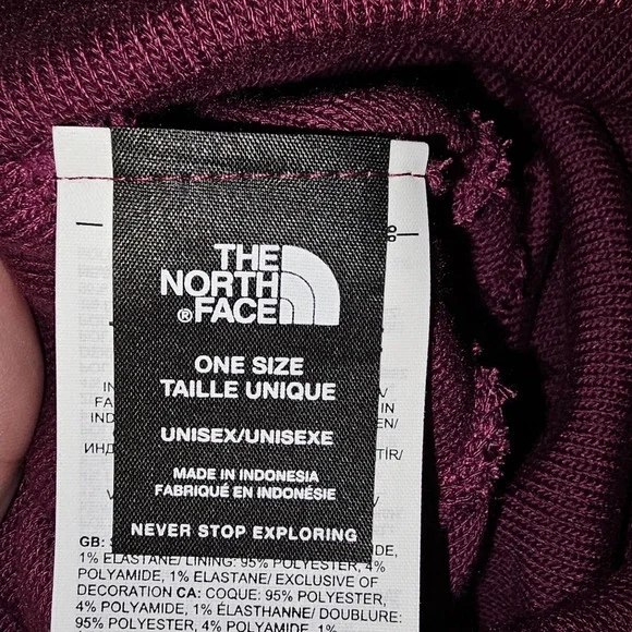 The North Face Men's Burgundy Dock Worker  Beanie "Nature Is Magic " winter hat - Picture 7 of 10